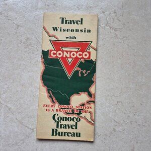 Vintage Conoco Road Map--Wisconsin